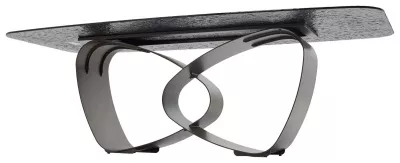 Стол ТОВЕ (TOVE) 240 цвет ЧЕРНЫЙ (GREY), стекло BUBBLE  / Шоколадное золото  ®DISAUR