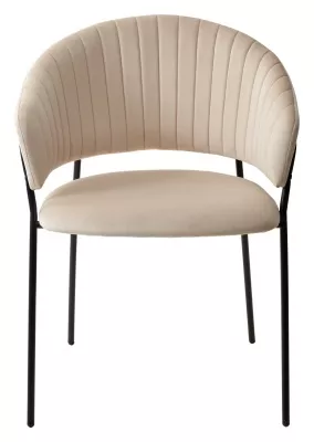 Стул ГЕММА, цвет H-06 Бежевый, велюр / черный каркас М-City