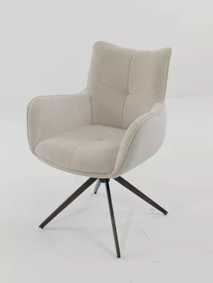 Стул PRATO 360 град поворот с возвратом BOSTON-102 латте, ткань / медный брашированный, ®DISAUR