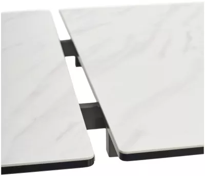 Стол ESTEBIO 160 KL-99 Белый мрамор матовый, итальянская керамика/ Серый металлик, ®DISAUR