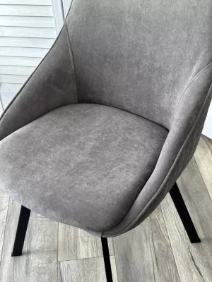 Стул CASA, 360 град. поворот. B28 Темно-серый, велюр / черный каркас, М-City