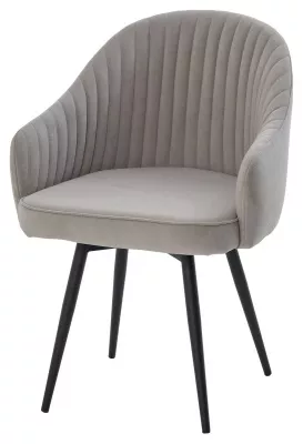 Стул ШЕЛЛ 360 град. поворот. цвет B22 Серый, велюр / черный каркас