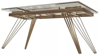 Стол ACERRA NEW 160 GLOSS LUXURY PANDORA SOLID CERAMIC/ каркас цвета шампань, ®DISAUR