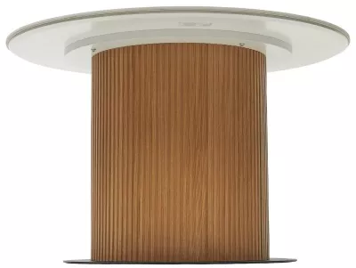 Стол MESA D120 цвет БЕЛЫЙ МРАМОР M326 / Каркас OAK, ®DISAUR