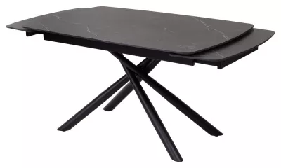 Стол RIVOLI 140 MATT BLACK MARBLE SOLID CERAMIC / BLACK, ®DISAUR