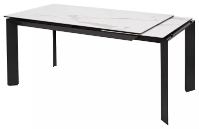 Стол CREMONA 140 MATTE STATUARIO Белый мрамор матовый, керамика/ черный каркас, ®DISAUR