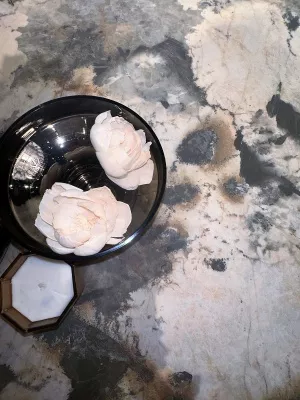 Стол ALONSO 200 TL-137  матовый, испанская керамика / брашированный каркас, цвет медный, ®DISAUR