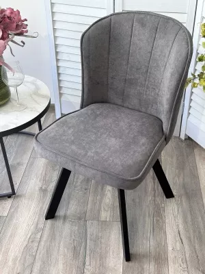 Стул MODE 360 град. поворот. B28 Темно-серый, велюр / черный каркас, М-City