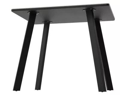 Стол ТИК ТАК 90  цвет ОНИКС, керамика / Черный каркас