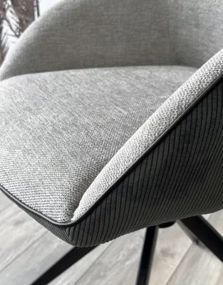 Стул TORNADO 360 град. Серый Brego-07, ткань/ темно-серый Modern-454, велюр/ черный каркас, DISAUR