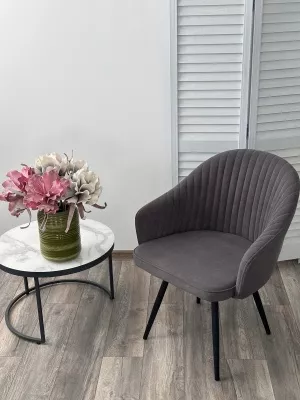 Стул AVIOR, 360 град. поворот. B28 Темно-серый, велюр / черный каркас, М-City