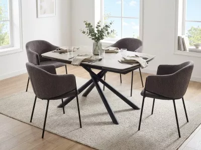 Стол РИВОЛИ (RIVOLI) 140 цвет АМБЕР ЖАДЕ (GLOSS AMBER JADE SOLID CERAMIC) / ЧЕРНЫЙ, ®DISAUR