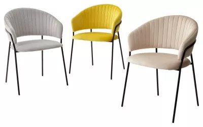 Стул ГЕММА, цвет H-09 Светло-серый, велюр / черный каркас М-City