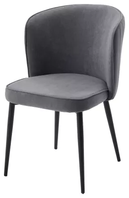 Стул МИЛАНО цвет B28 Темно-серый, велюр / черный каркас