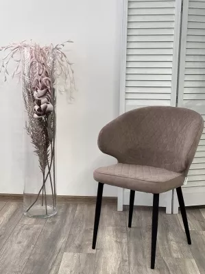 Стул ХИЛТОН, цвет B5 Капучино, велюр / черный каркас М-City