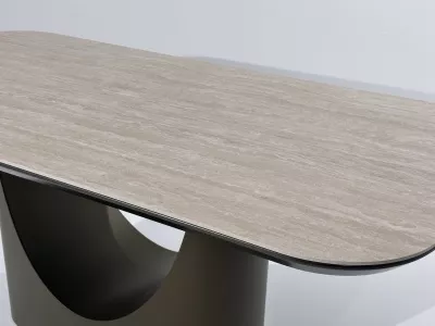 Стол КРЕСПО (CRESPO) 180 цвет ТРАВЕРТИН (TRAVERTINE CA086), керамика / ТЕМНОЕ ЗОЛОТО, ®DISAUR