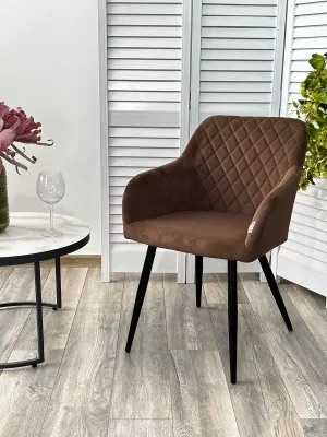 Стул BRANDY 505-11 Кофе, велюр "беспальчиковый" / черный каркас, М-City