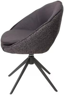 Стул ANABEL 360 град. поворот Черный  Maison 99# / OTE COBBLE 457 / серый каркас, ®DISAUR