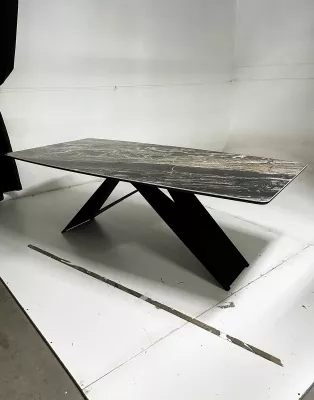 Стол МАРСЕЛЬ 220 RITCHER DOVE Amadeus, керамика / Черный М-City