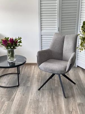 Стул PONTUS 360 град. поворот. KN01-03 Серый/ BZ1046-02 Темно-серый/ Черный, ®DISAUR