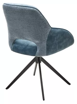 Стул БЕРРИС (BERRIES) 360 град. Синий Loris-37, велюр / темно-синий 7525-56 / черный каркас, DISAUR