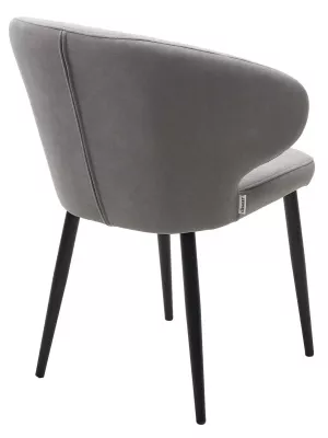 Стул ХИЛТОН, цвет B22 Серый, велюр / черный каркас М-City
