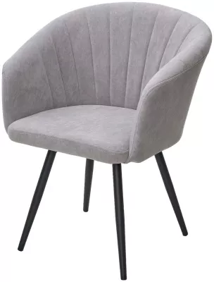 Стул RUNA, 360 град. поворот. B22 Серый, велюр / черный каркас, М-City