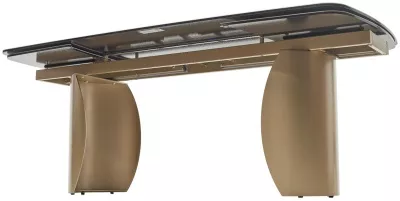 Стол BRONTE 200 раскладной KL-188 Контрастный мрамор матовый, итальянская керамика/ Шампань, ®DISAUR