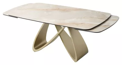 Стол PALACIO 180  GLOSS GRAND JADE,керамика на стекле/ Шампань, ®DISAUR