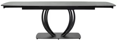 Стол MATERA 160 NERO KL-116 Черный мрамор матовый, итальянская керамика/ черный каркас, ®DISAUR