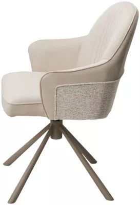 Стул РИКАРД (RIKARD) 360 град. кремовый RIELY-111/PRESENT-120, шенилл-велюр / латте каркас, ®DISAUR