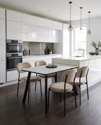 Стол ТИК ТАК 120 цвет ОНИКС, керамика / Черный каркас