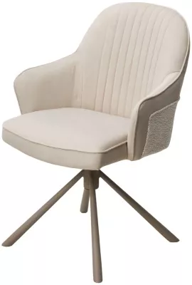 Стул РИКАРД (RIKARD) 360 град. кремовый RIELY-111/PRESENT-120, шенилл-велюр / латте каркас, ®DISAUR