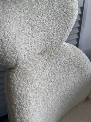 Стул VARDY 360 град.поворот. Белый букле XD841-01 / Серый, ®DISAUR