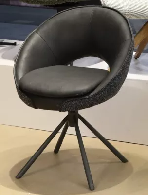 Стул ANABEL 360 град. поворот Черный  Maison 99# / OTE COBBLE 457 / серый каркас, ®DISAUR