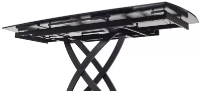 Стол FOGGIA 140 KL-136 Серый мрамор матовый, итальянская керамика/ черный каркас, ®DISAUR