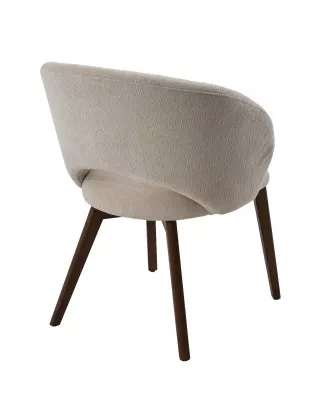 Стул ПИОЛА (PIOLA), цвет СВЕТЛО-БЕЖЕВЫЙ CITY-102, букле / ОРЕХ каркас,  ®DISAUR