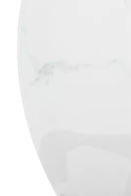 Стол БОНЖУР 100 БЕЛЫЙ МРАМОР, стекло, черная шагрень / ЧЕРНЫЙ каркас М-City