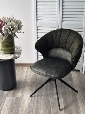 Стул ASTRA 360 град. поворот Зеленый Sonic 77 ткань / 7525-156 велюр / черный каркас, ®DISAUR