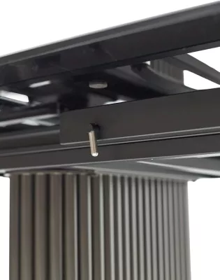 Стол RAGNAR 180 цвет 1699 Серая кожа, керамика / Темно-серый каркас, ®DISAUR