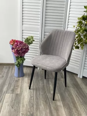 Стул VENA, цвет B22 Серый, велюр / черный каркас М-City