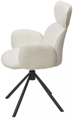 Стул VARDY 360 град.поворот. Белый букле XD841-01 / Серый, ®DISAUR