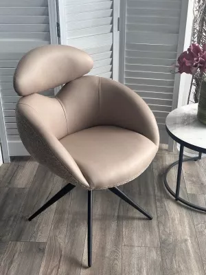 Стул ГУННАР (GUNNAR) 360 град, цвет БЕЖЕВЫЙ VEGA-11 / MIAMI-160, ткань / ЧЕРНЫЙ каркас, ®DISAUR