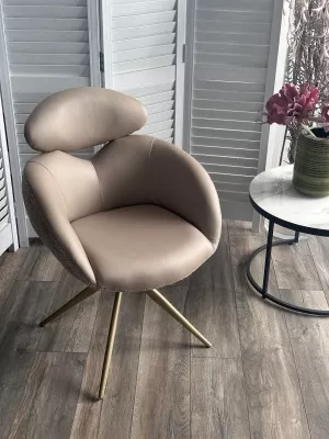 Стул ГУННАР (GUNNAR) 360 град, цвет БЕЖЕВЫЙ VEGA-11 / MIAMI-160, ткань / ШАМПАНЬ каркас, ®DISAUR