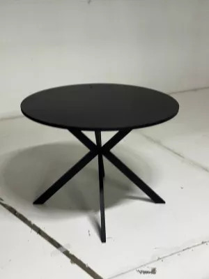 Стол ВЕГА D100 Черный, стекло/ черный каркас М-City