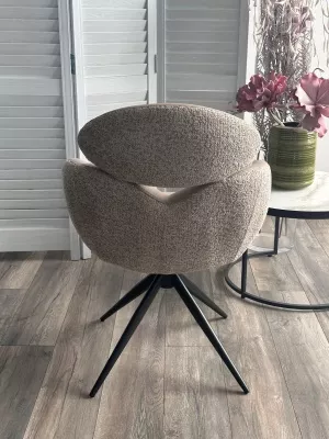 Стул ГУННАР (GUNNAR) 360 град, цвет БЕЖЕВЫЙ VEGA-11 / MIAMI-160, ткань / ЧЕРНЫЙ каркас, ®DISAUR