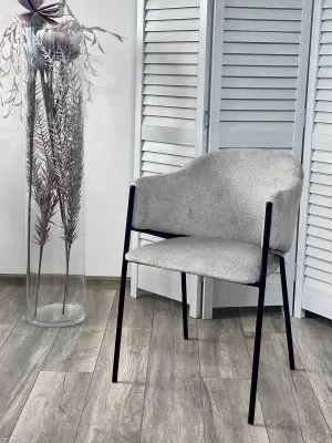 Стул ДИЛЛ, цвет  Lana 80 серый, ткань / черный каркас М-City