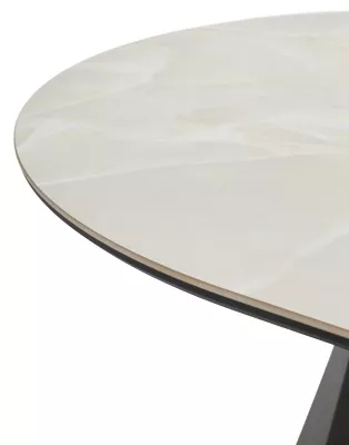 Стол ОРФЕЙ  240 нераскладной цвет ОНИКС (ONYX SABLE PULIDO), керамика / Черный каркас