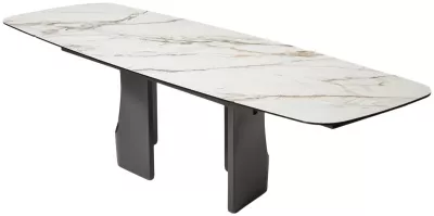 Стол БИРГЕР (BIRGER) 200 цвет KL-188 Контрастный мрамор, итал./ Темно-серый, ®DISAUR