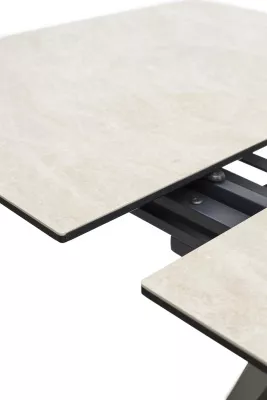 Стол YOAKIM 180 TL-102 Бежевый мрамор, испанская керамика / Темно-серый каркас, ®DISAUR